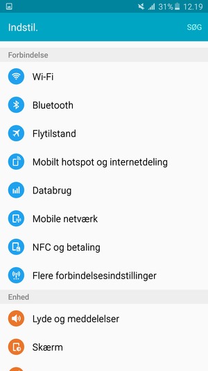Scroll til og vælg Mobile netværk
