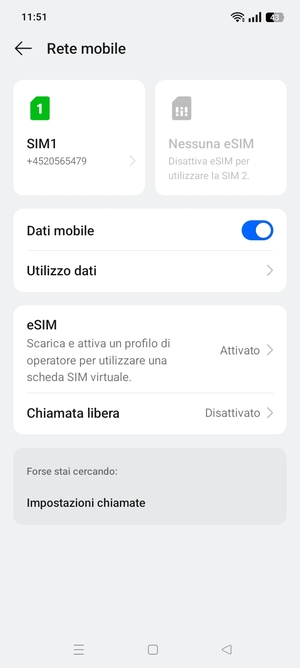 Seleziona  eSIM