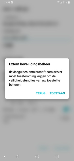 Selecteer TOESTAAN