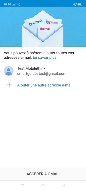 Sélectionnez ACCÉDER À GMAIL