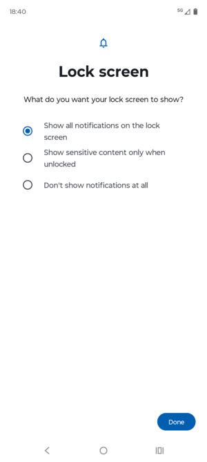 Select your preferred option and select Done