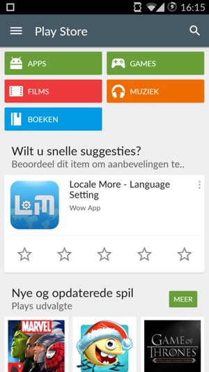 Selecteer de zoekknop