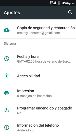 Desplácese y seleccione Información del teléfono