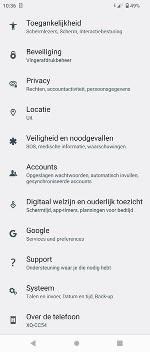 Scroll naar en selecteer Systeem