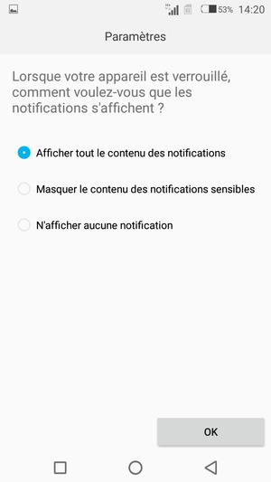 Sélectionnez votre option préférée et sélectionnez OK