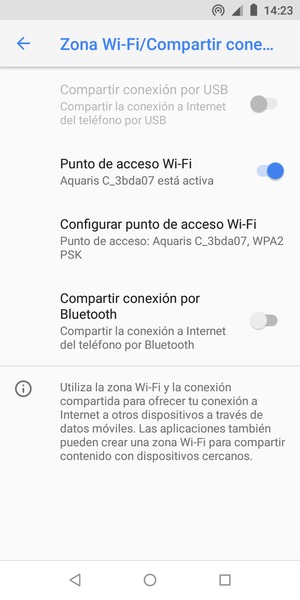 El teléfono ha sido configurado para su uso como módem