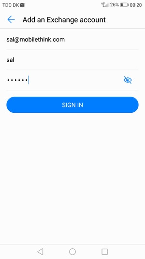Enter your Email address, Username and Password. Select SIGN IN