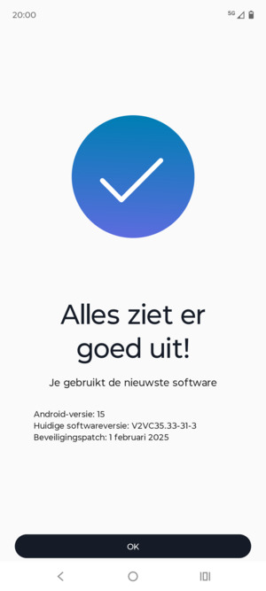 Als uw telefoon up-to-date is, selecteert u OK