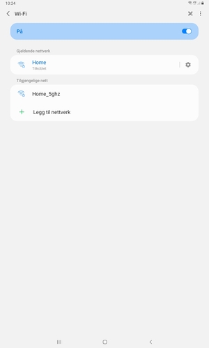Du er nå koblet til Wi-Fi-nettverket