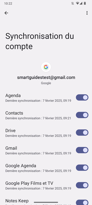 Sélectionnez le bouton du Menu