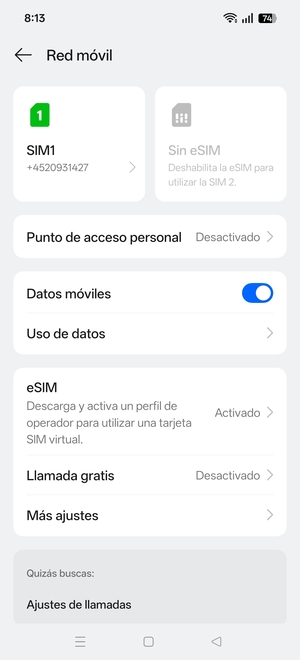 Seleccione eSIM