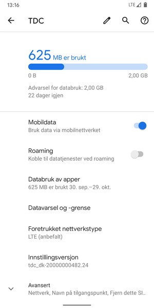 Velg Foretrukket nettverkstype