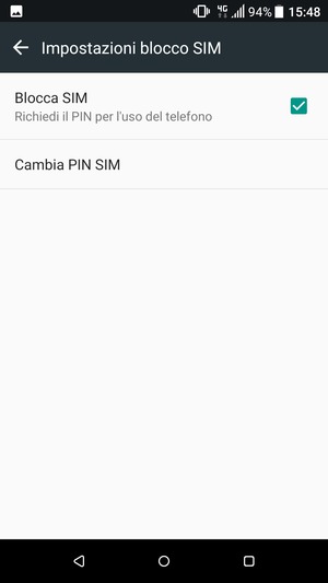 Seleziona Cambia PIN SIM