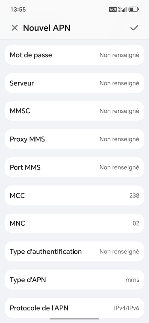 Sélectionnez OK