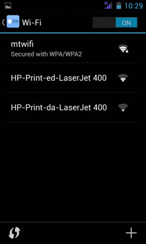Select the wireless network you want to connect to