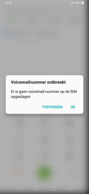 Als uw voicemail niet geïnstalleerd is, selecteert u TOEVOEGEN