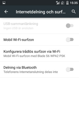 Välj Konfiguera trådlös surfzon via Wi-Fi