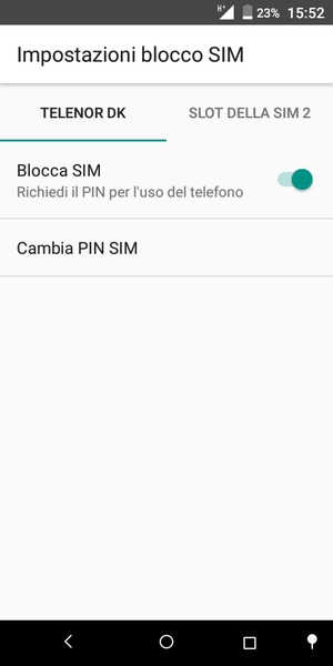 Seleziona Public e Cambia PIN SIM