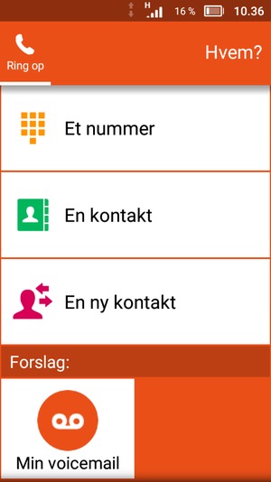 Vælg Min voicemail