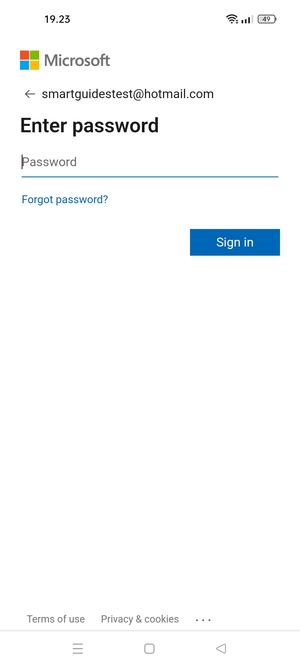 Enter your password and select Sign in