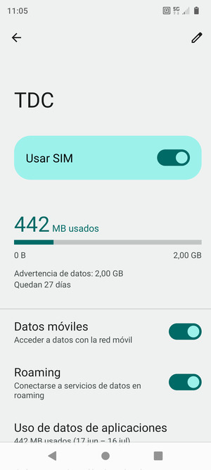 Activar o desactivar Roaming