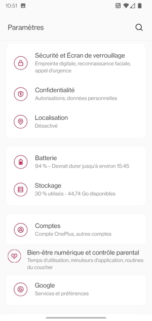 Faites défiler et sélectionnez Sécurité & Écran de verrouillage