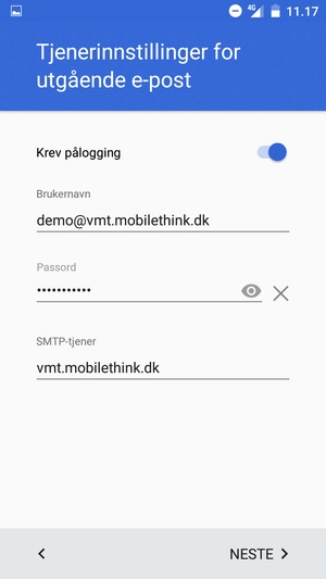 Skriv inn utgående serveradresse