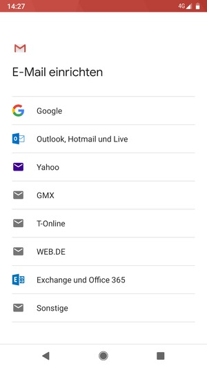 Wählen Sie Outlook, Hotmail und Live