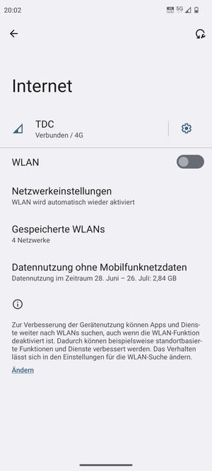 Schalten Sie WLAN ein