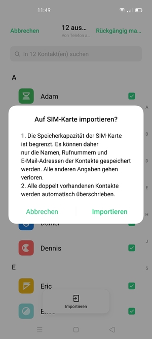 Wählen Sie Importieren