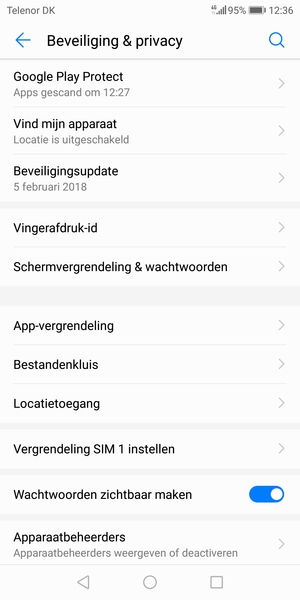 Selecteer Vergrendeling SIM instellen