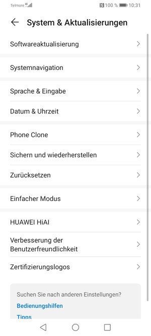 Wählen Sie Softwareaktualiserung