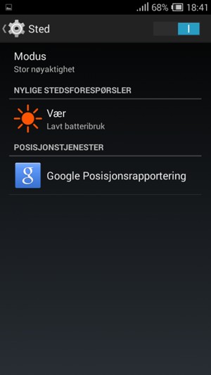 Slå av Sted