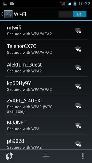 Select the wireless network you want to connect to