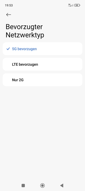Wählen Sie die gewünschte Option