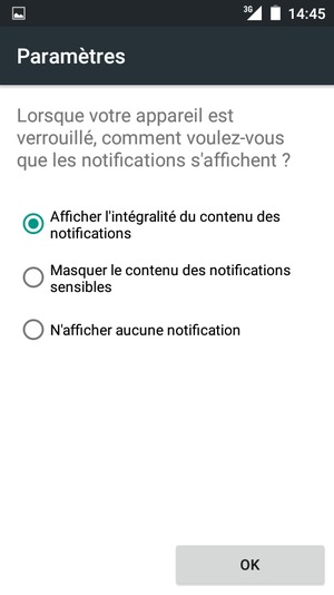 Sélectionnez votre option préférée et sélectionnez OK