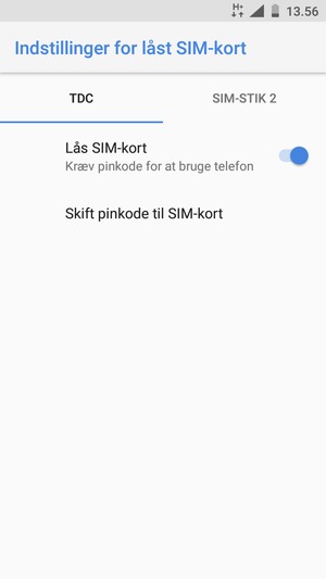 Vælg Public og Skift pinkode til SIM-kort