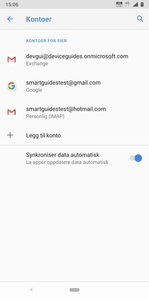 Velg din Google-konto