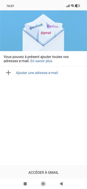 Sélectionnez Ajouter une adresse e-mail