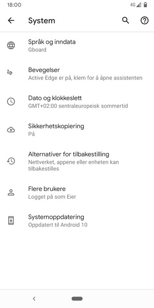 Velg Systemoppdatering