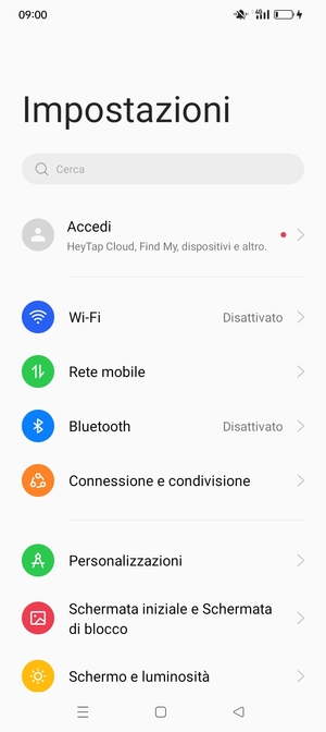 Seleziona Rete mobile
