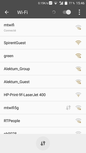 Vous êtes maintenant connecté au réseau Wi-Fi