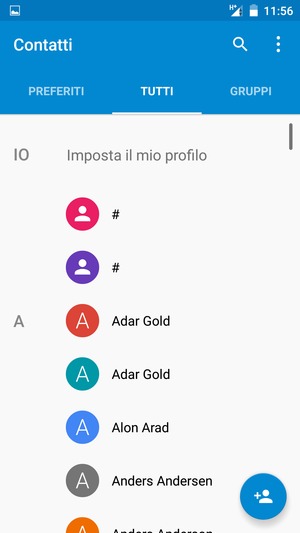 Seleziona il tasto Menu