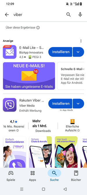 Wählen Sie die App