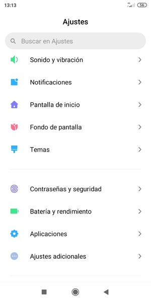 Desplácese y seleccione Contraseñas y seguridad