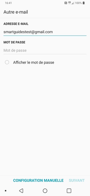 Saisissez votre adresse Gmail et sélectionnez Mot de passe