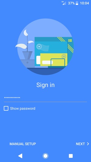 Enter your password and select MANUAL SETUP