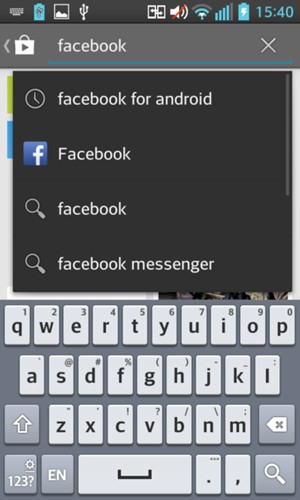 Enter the app name and select Search