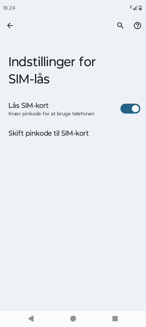 Vælg Skift PIN-kode til SIM-kort