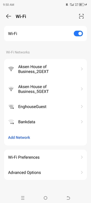 Select the wireless network you want to connect to